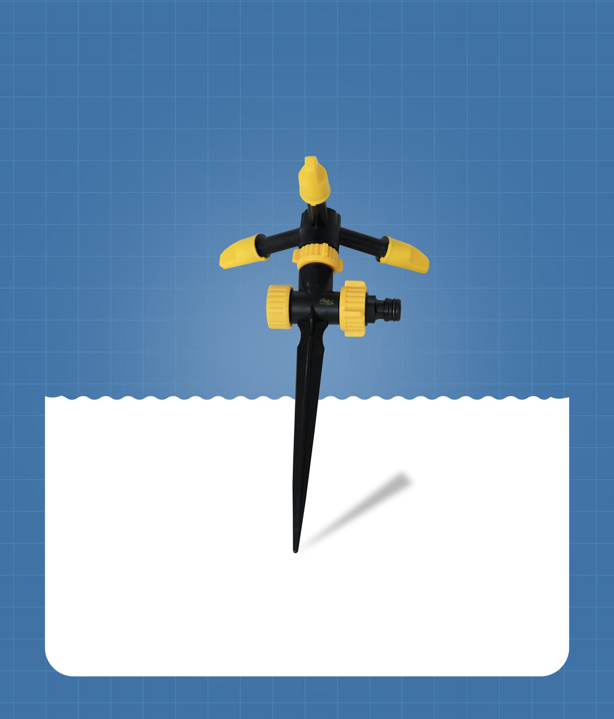 Impush 3 Arms Sprinkler + Hose Connector with Stop 3/4''