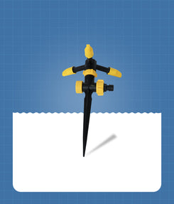 Impush 3 Arms Sprinkler + Hose Connector with Stop 3/4''